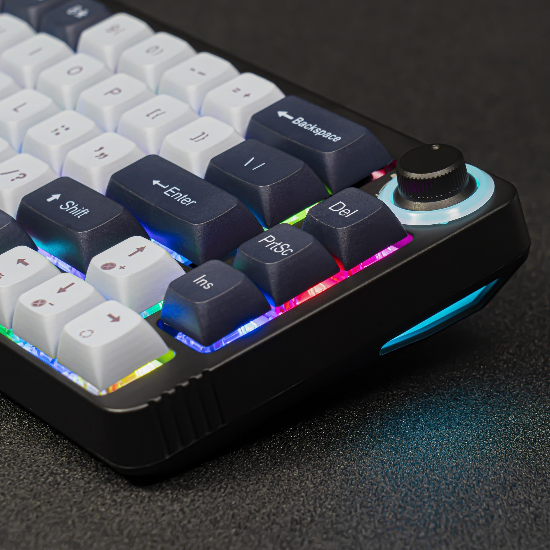 Bàn phím cơ trò chơi 680 phong cách mới nhất máy tính có thể tráo đổi nóng RGB tùy chỉnh trục ba chế độ 2.4G thương mại điện tử bluetooth không dây
