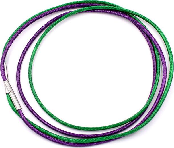 Combo 2 sợi dây vòng cổ cao su xanh lá + tím DCSXLI1