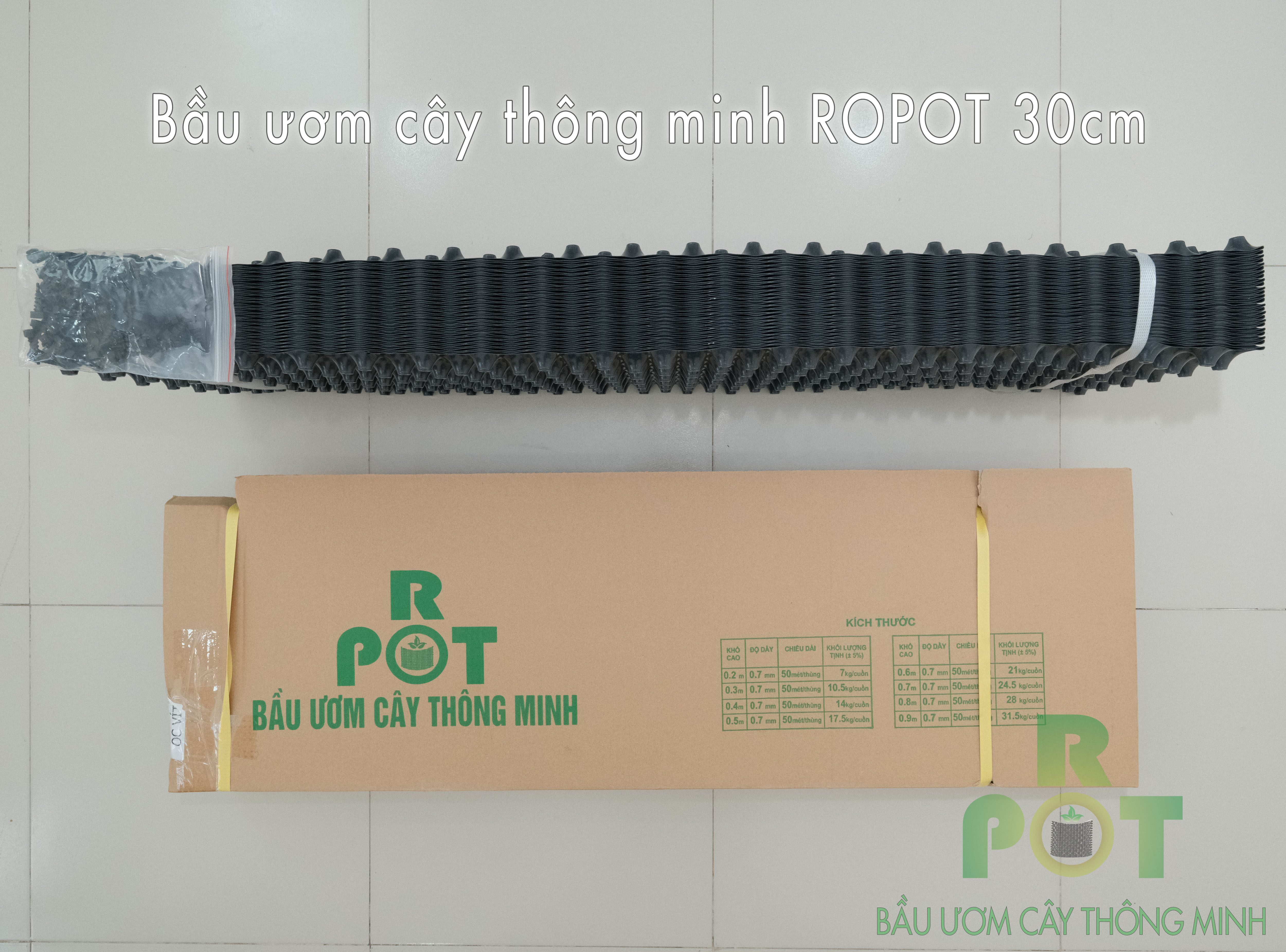 Bầu Nhựa Ươm Cây Thông Minh RoPot 30cm x 5m - Ươm Vườn Cây Cảnh, Cây Ăn Quả