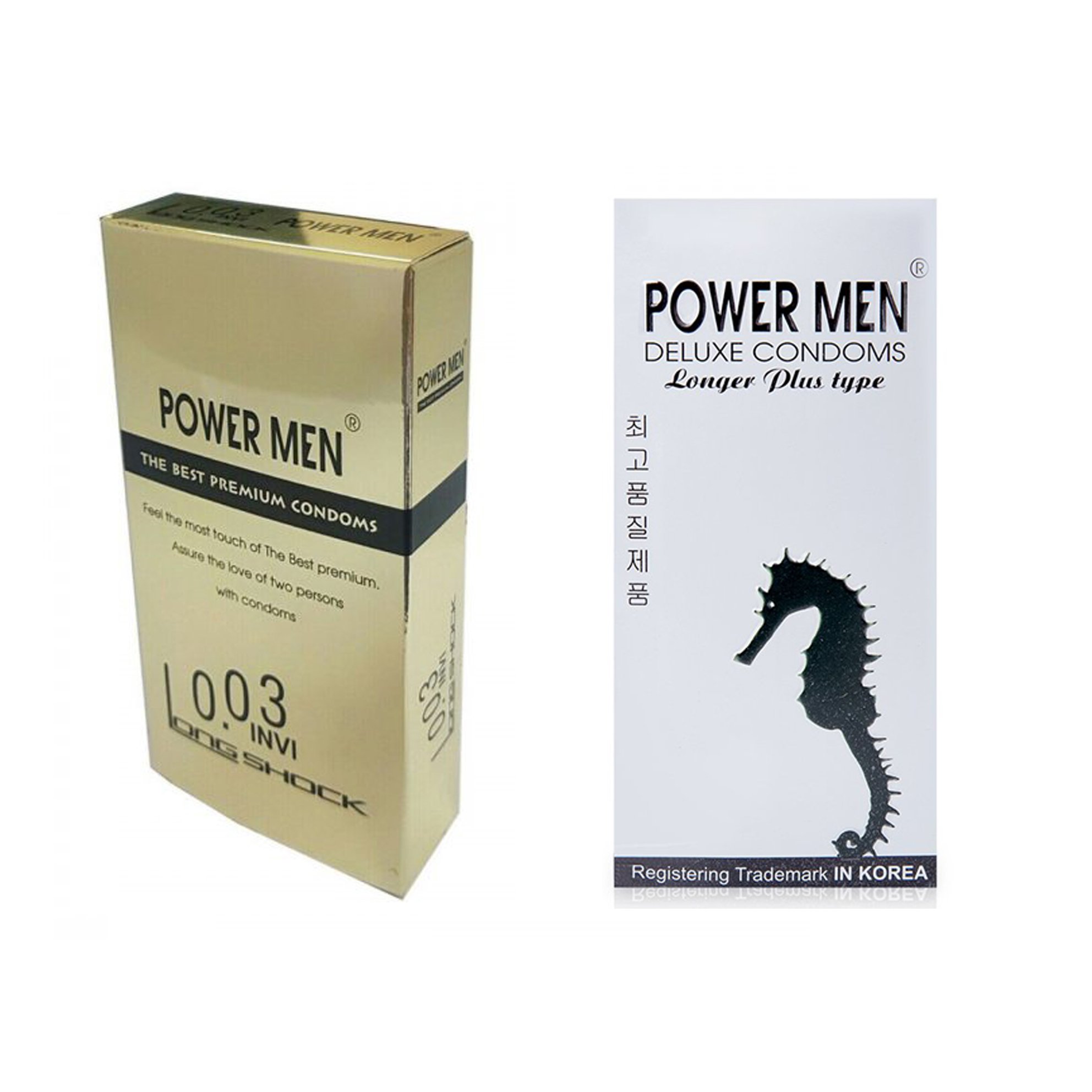 Combo 2 Hộp Bao Cao Su Gai Kéo Dài Power Men Cá Ngựa Xám Longer Plus Type + BCS Siêu Mỏng Chống Xuất Tinh Sớm Power Men 0.03 Invi - Tặng Kèm Gel Nhật- Che Tên Sản Phẩm