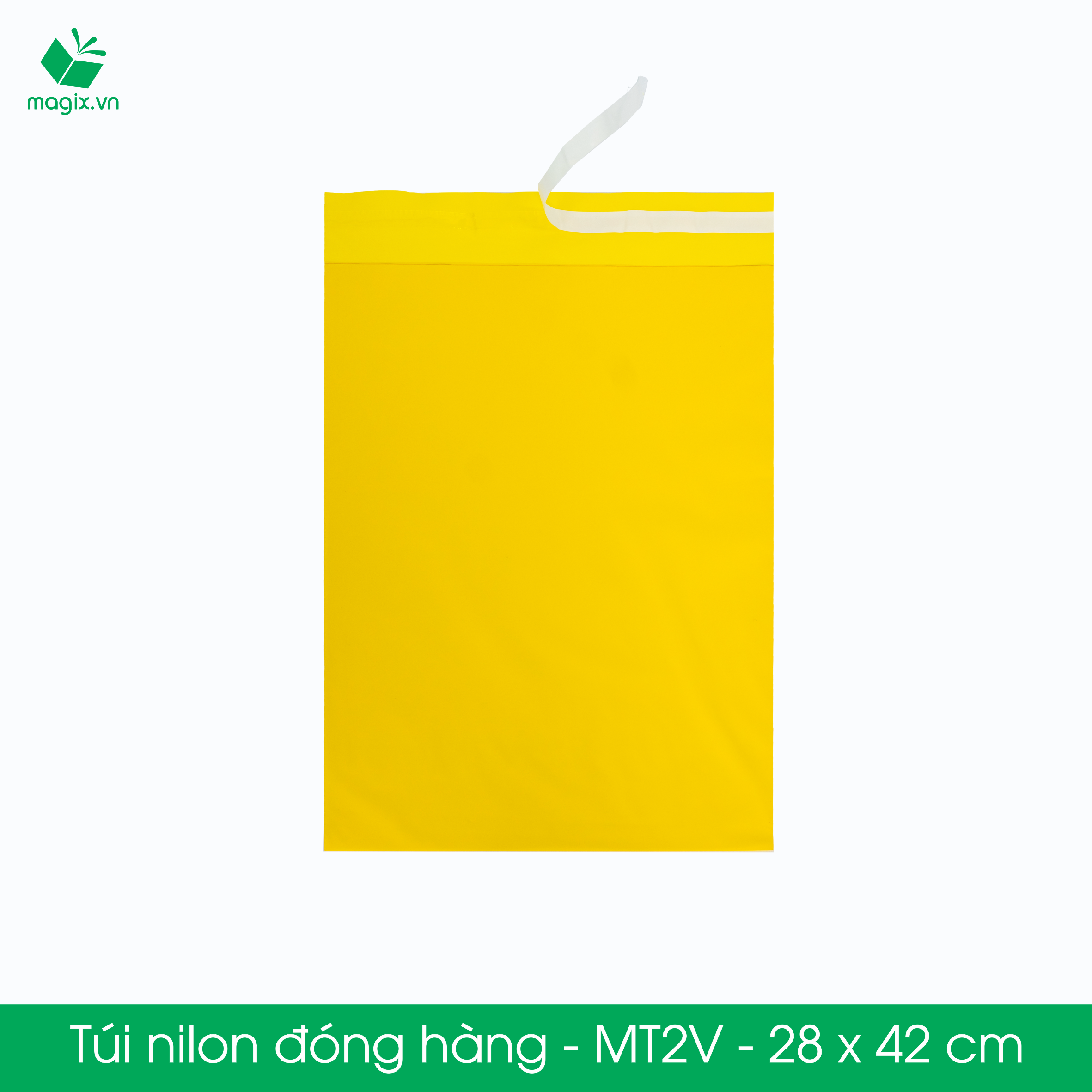 MT2V - 28x42 cm - Túi nilon gói hàng - 100 túi niêm phong đóng hàng màu vàng