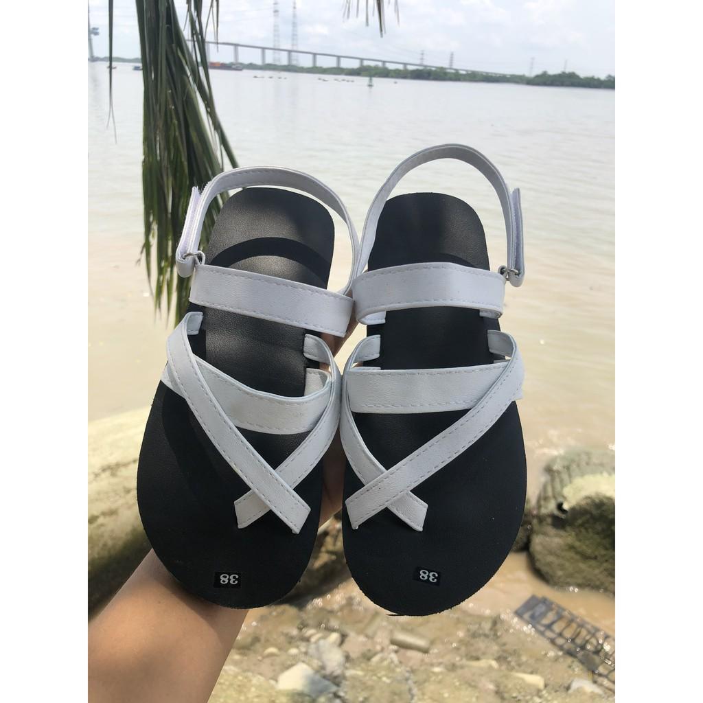 sandal nam nữ sandal đồng nai đế đen quai trắng size từ 35 nữ đến 42 nam size khác nhắn tin chọn thêm