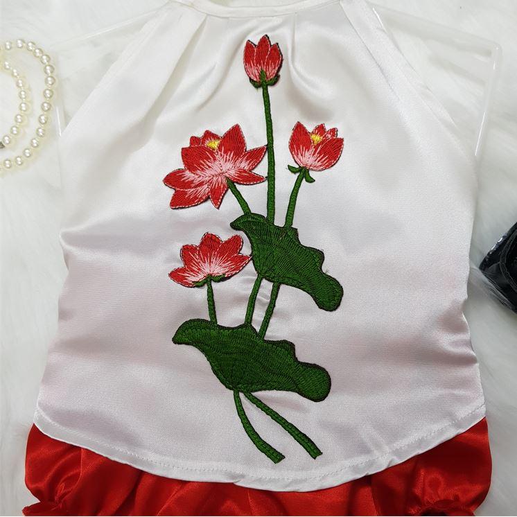 Bộ đồ bé gái yếm hoa hồng hoa sen CHẤT LIỆU CAO CẤP 8-22kg Angel Baby Thời Trang Thiết Kế