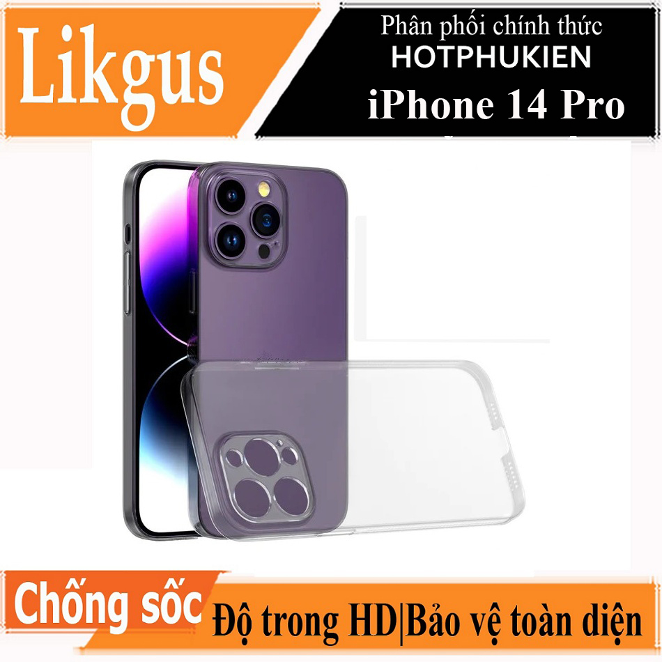 Ốp lưng chống sốc cho iPhone 14 Pro Likgus Crashproof giúp chống chịu mọi va đập - hàng nhập khẩu