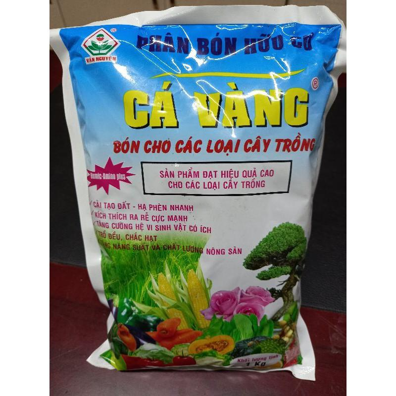 Phân bón hữu cơ rong biển cá vàng túi 1kg - chuyên dùng cho Rau Hoa Cây Cảnh