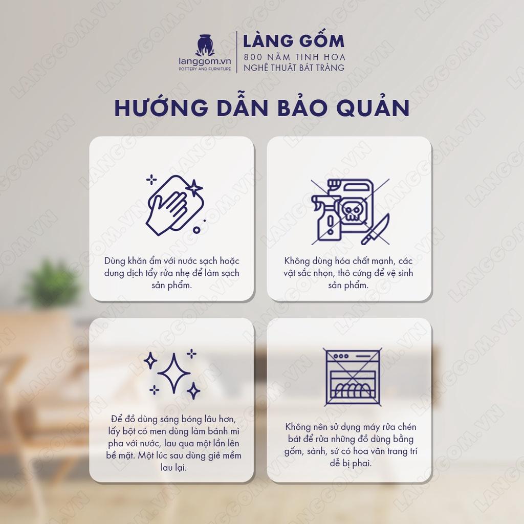 Cốc tách, ly uống nước kiểu hình trụ không quai chất liệu gốm sứ Bát Tràng cao cấp - Làng Gốm Bát Tràng
