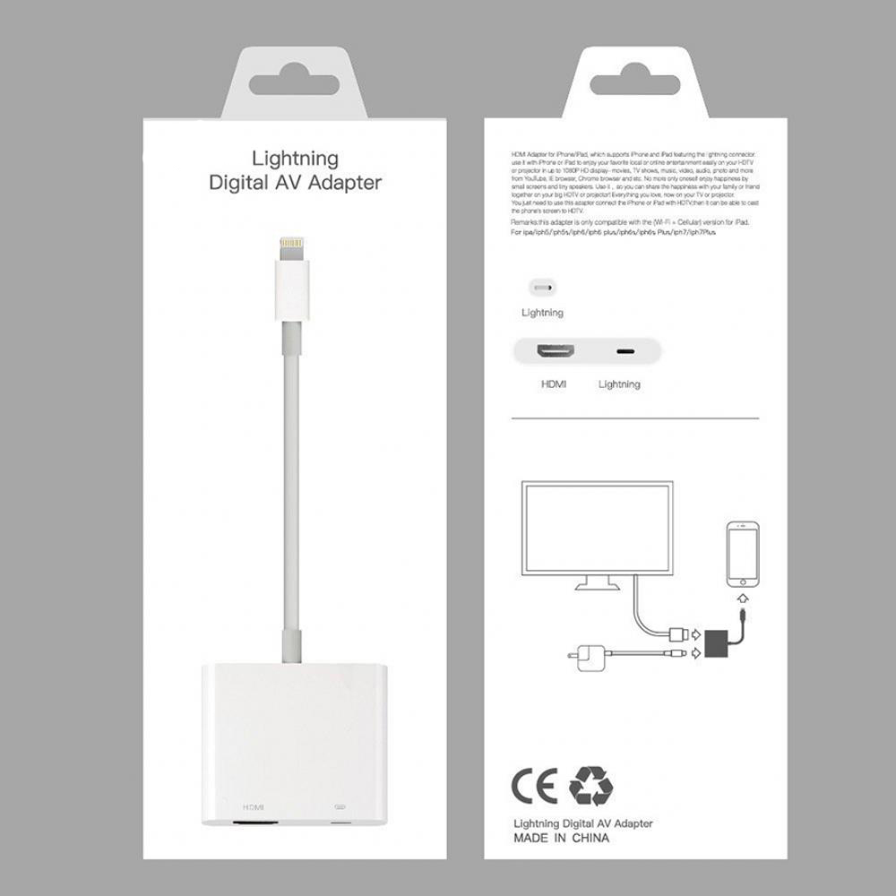 Cáp hdmi cho iphone ipad  to HDMI hỗ trợ HD 1080p PCM-1600 - Hàng Chính Hãng ( Kèm cáp HDMI 3m  UGREEN 10108 )