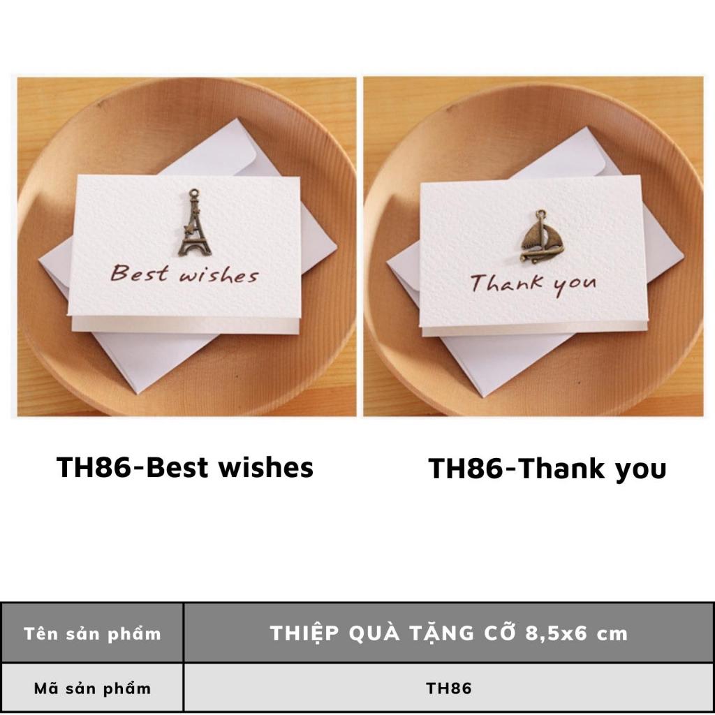 Thiệp quà tặng vintage gắn hình nổi cỡ 8x6 cm