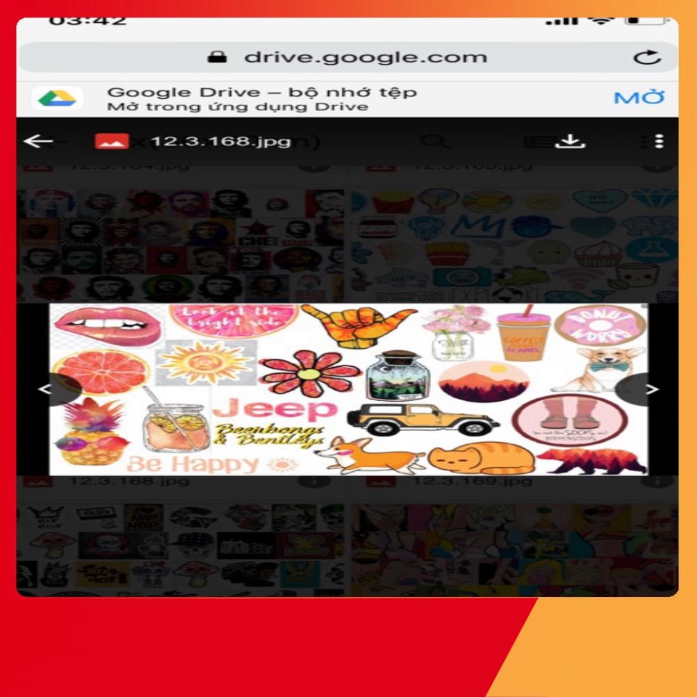 Set sticker PVC chống thấm nước hot dán vali, laptop nón bảo hiểm