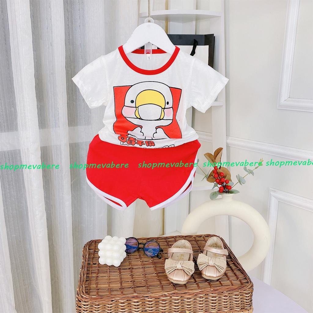 Bộ cộc tay nhiều màu hình ngộ nghĩnh cho bé trai bé gái 5-15kg, vải cotton mềm mịn - BO64