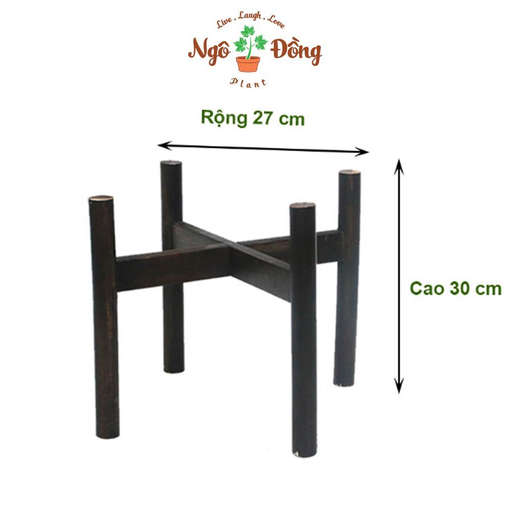 1 Đôn Kê Chậu Cây 1 Tầng C30cm Màu Đen Bằng Gỗ Tràm Tự Nhiên Trang Trí Trong Nhà Ngoài Vườn