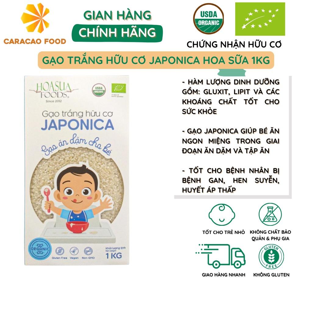 Gạo trắng hữu cơ Japonica Hoa Sữa 1kg, Gạo ăn dặm cho bé