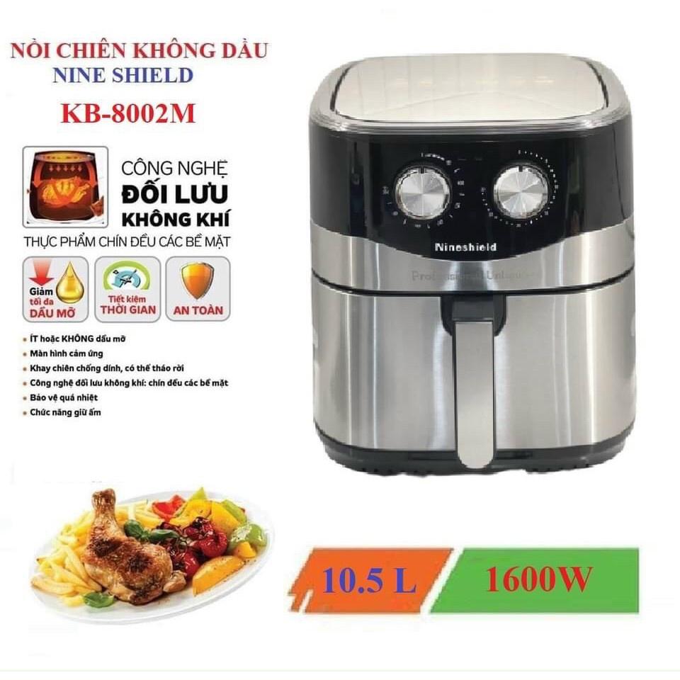 Nồi chiên không dầu 10.5L Nine Shield KB-8002M, Nồi chiên nướng đa năng, Thế hệ mới nhất 2021, Bảo hành 12 tháng