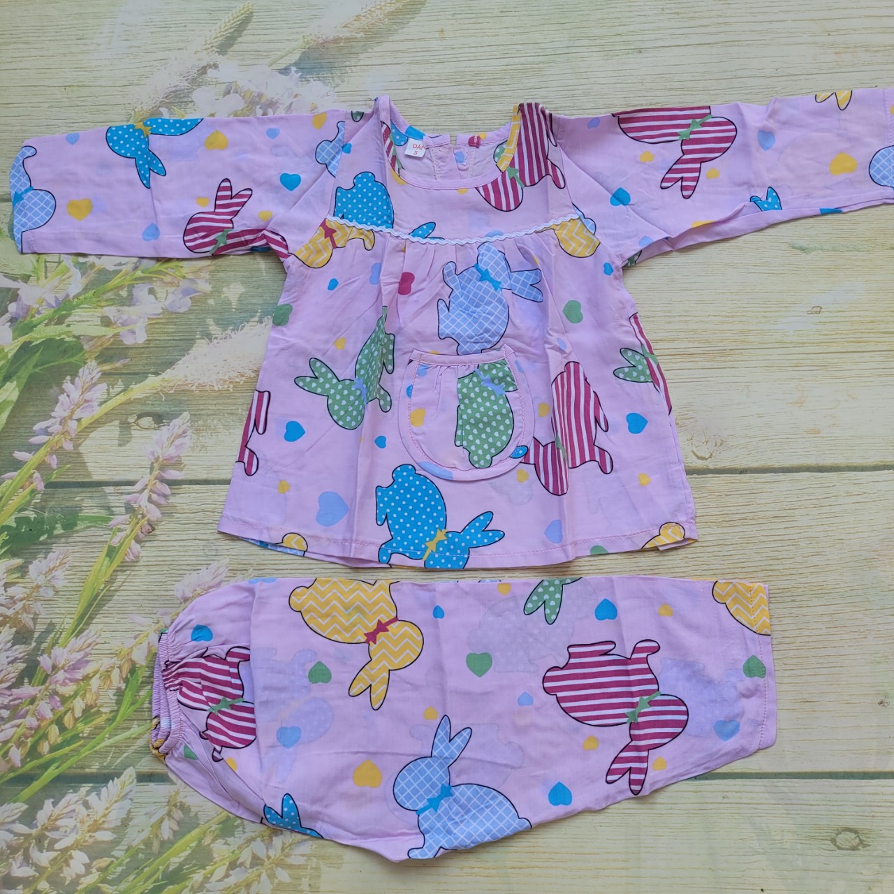 Đồ bộ tole lanh bé gái dài size 8