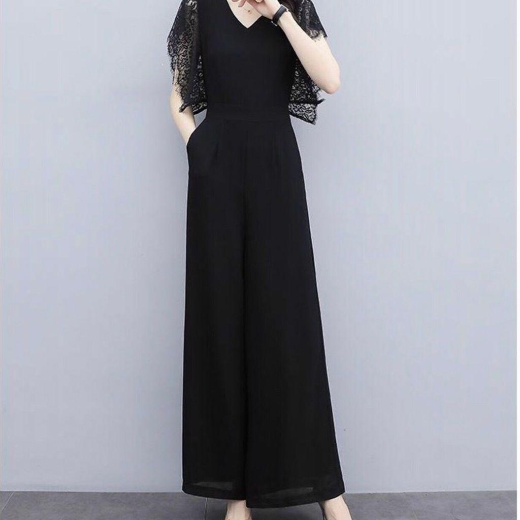 Jumpsuit Thiết Kế Phối Tay Ren Cao Cấp, Có Túi, Cực Kỳ Sang Và Thời Thượng