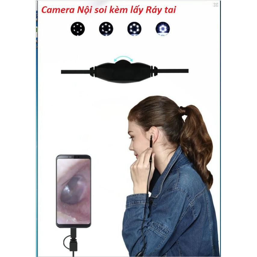 Camera nội soi y tế soi tai, mũi, họng kiêm camera lấy ráy tai HD Visual Earwas Clean Tool cho hình ảnh sắc nét