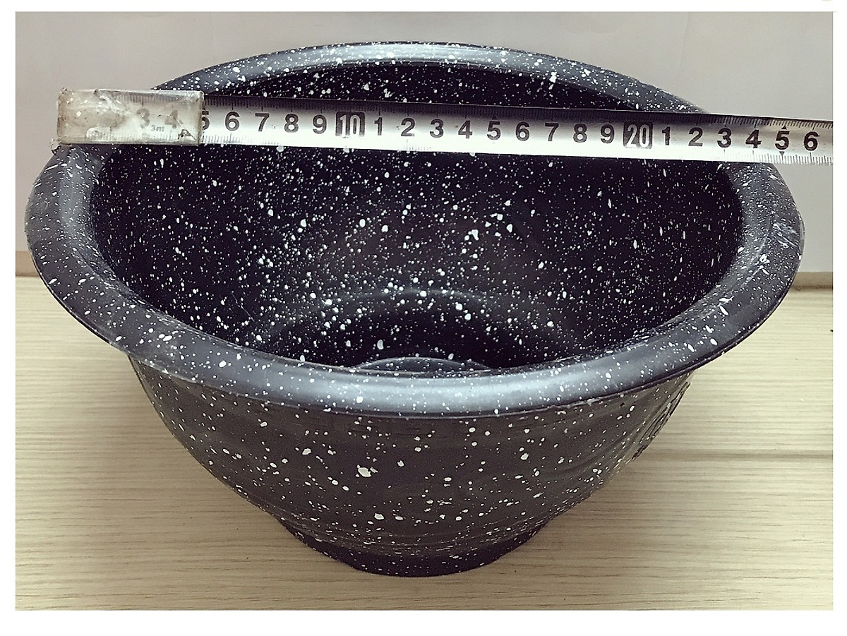 Combo 10 Chậu Nhựa Trồng Hoa, Cây Cảnh Giả Đá Đen Mã T28, KT 26x13