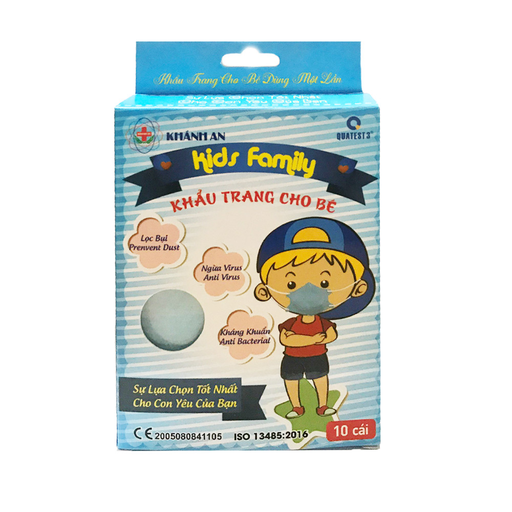 Combo 5 hộp khẩu trang Khánh An cho bé từ 2-6 tuổi kháng khuẩn, ngừa virus 4 lớp