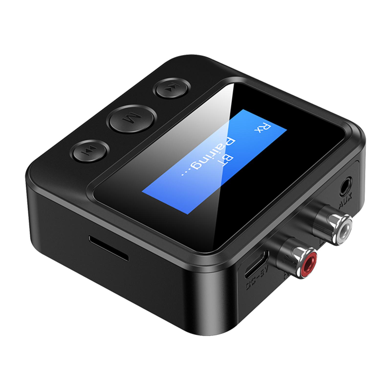 C39S BT 5.0 Audio Receiver Transmitter LCD Display For Car TV PC Headphone 3.5MM AUX Stereo MP3 Player Wireless Adapter