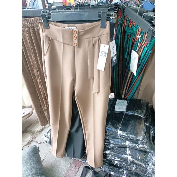 Quần tây nữ_Quần âu nữ_Quần baggy viền đai vải công sở nữ