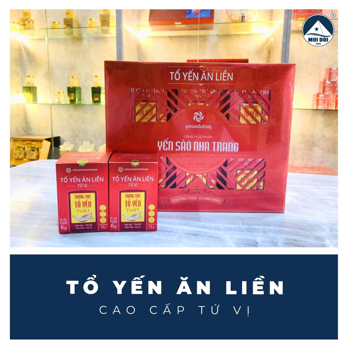 Tổ Yến Ăn Liền Cao Cấp - Hộp 12g (6g yến tươi) - Hộp Quà Tặng 6 Hộp