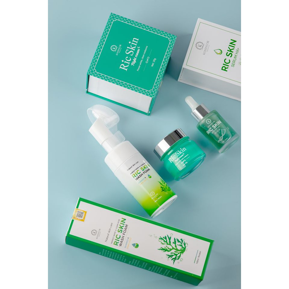 Combo 3 sản phẩm : Kem nám Ric Skin, Rửa mặt Ric Skin và Serum Ric Skin