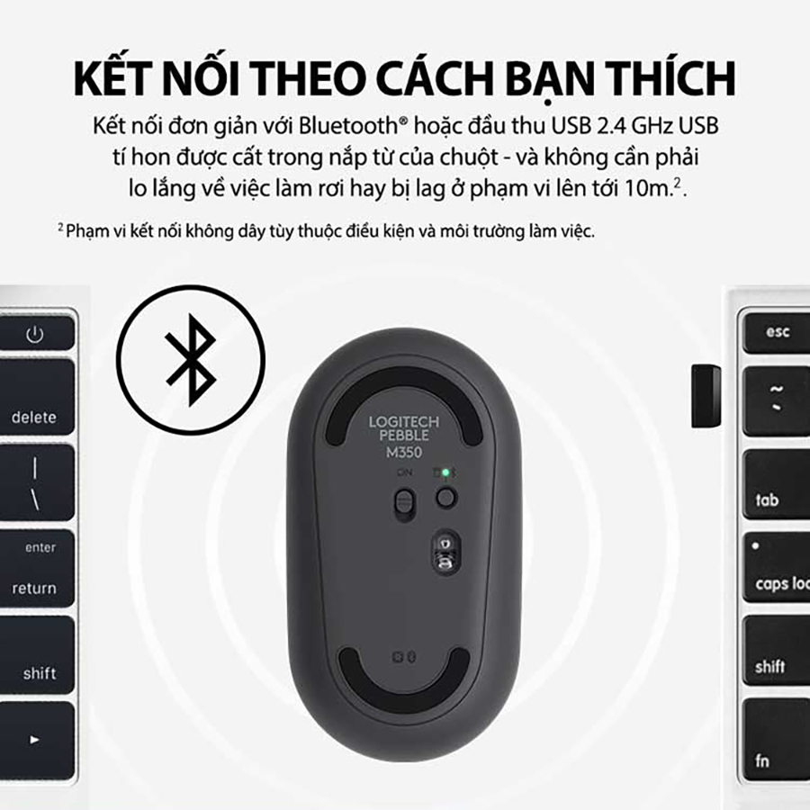 Chuột Bluetooth Silent Logitech Pebble M350 - Hàng chính hãng