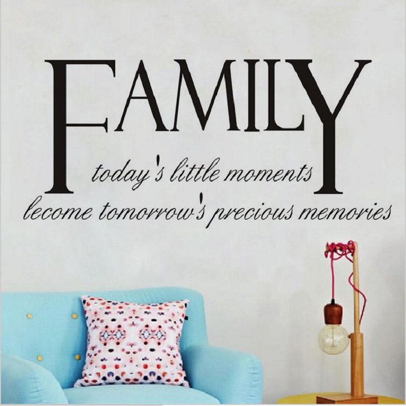 Decal dán tường chữ FAMILY TODAY IS LITTLE MOMENTS BECOME TOMORROW IS PRECIOUS MEMORIES
