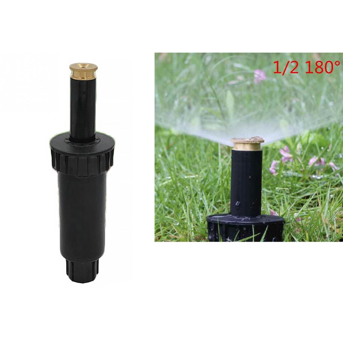 Đầu phun pop-up Đồng ren trong 21mm góc phun 180 độ tưới cây cỏ sân vườn