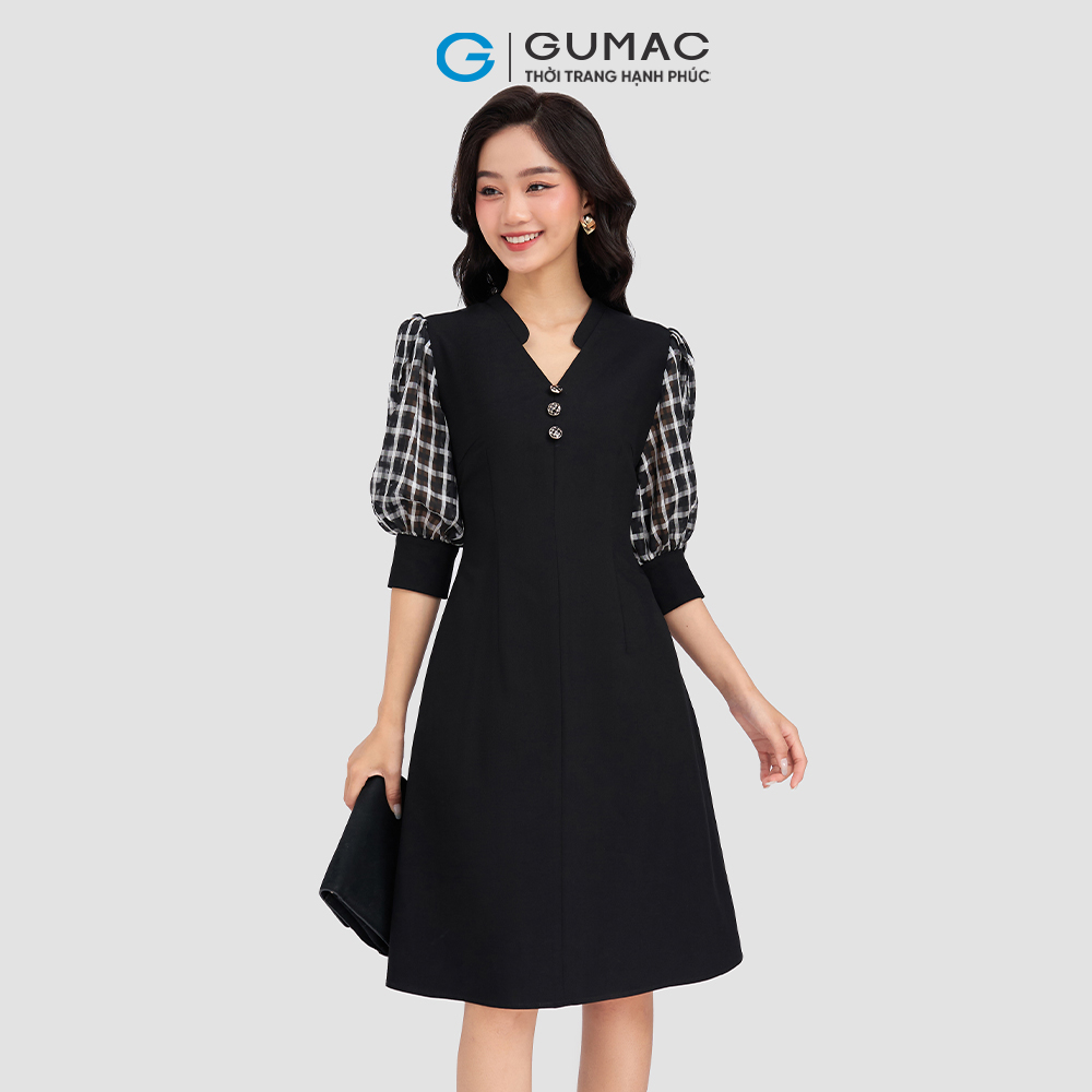 Đầm tay cách điệu GUMAC LDD0307