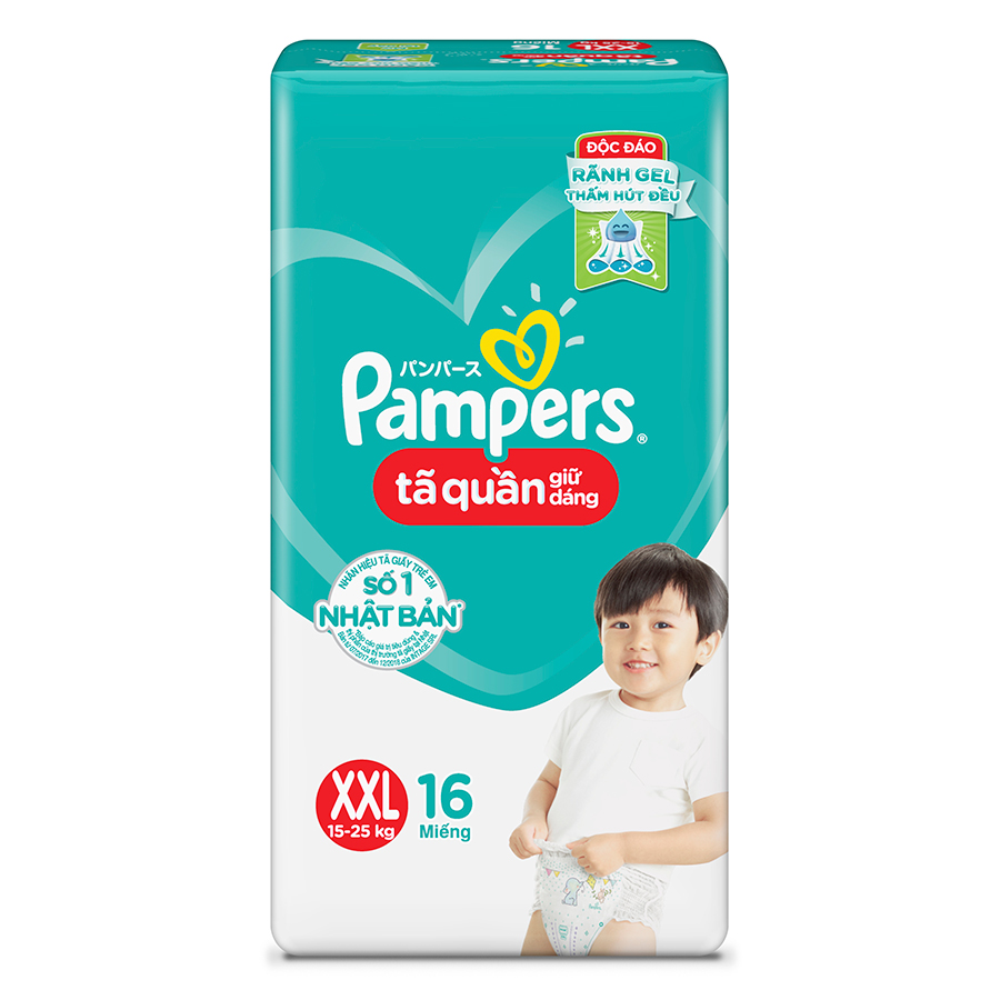 Tã Quần Pampers Giữ Dáng Mới Gói Trung XXL16/XL18