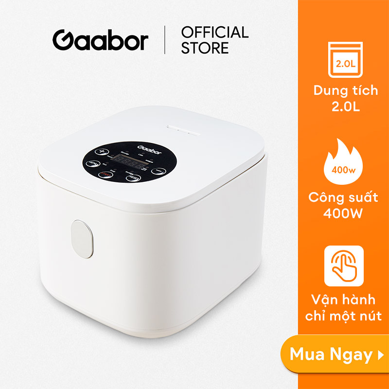 Nồi cơm điện Gaabor GR-S25D dung tích 2L lòng nồi 1L công suất 400W thiết kế trực quan dễ dàng nấu - Hàng chính hãng