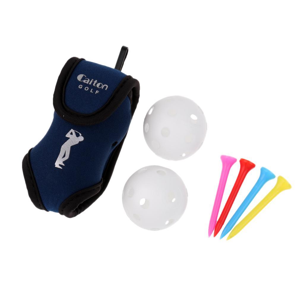2x Portable  Golf Ball Holder Carrying Bag with 2 Golf Balls  Sets