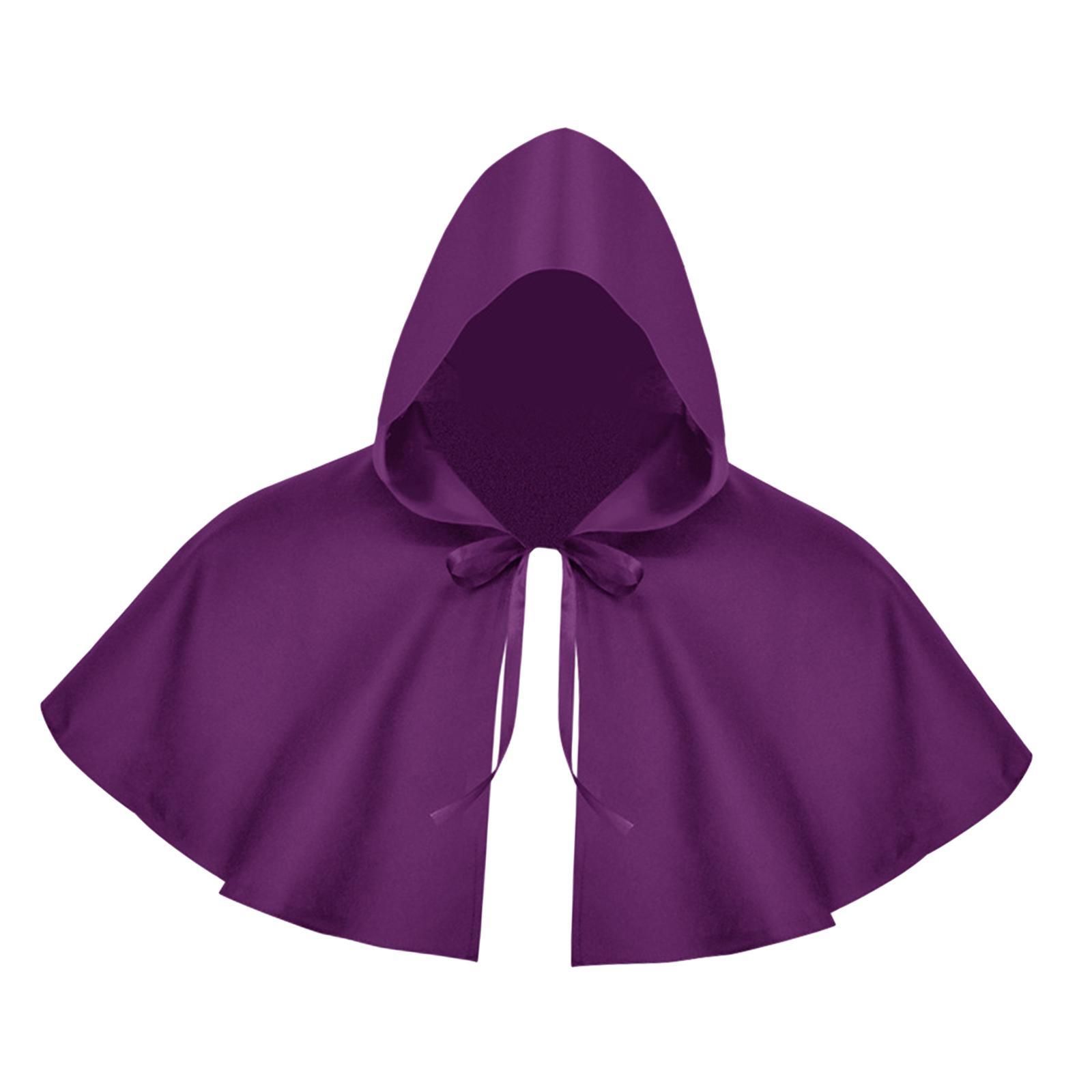 Halloween Cloak Hooded Poncho Lacing up Gothic Medieval Hooded Cloak Witch Cape for Fancy Dress Carnivals Cosplay Roles Play