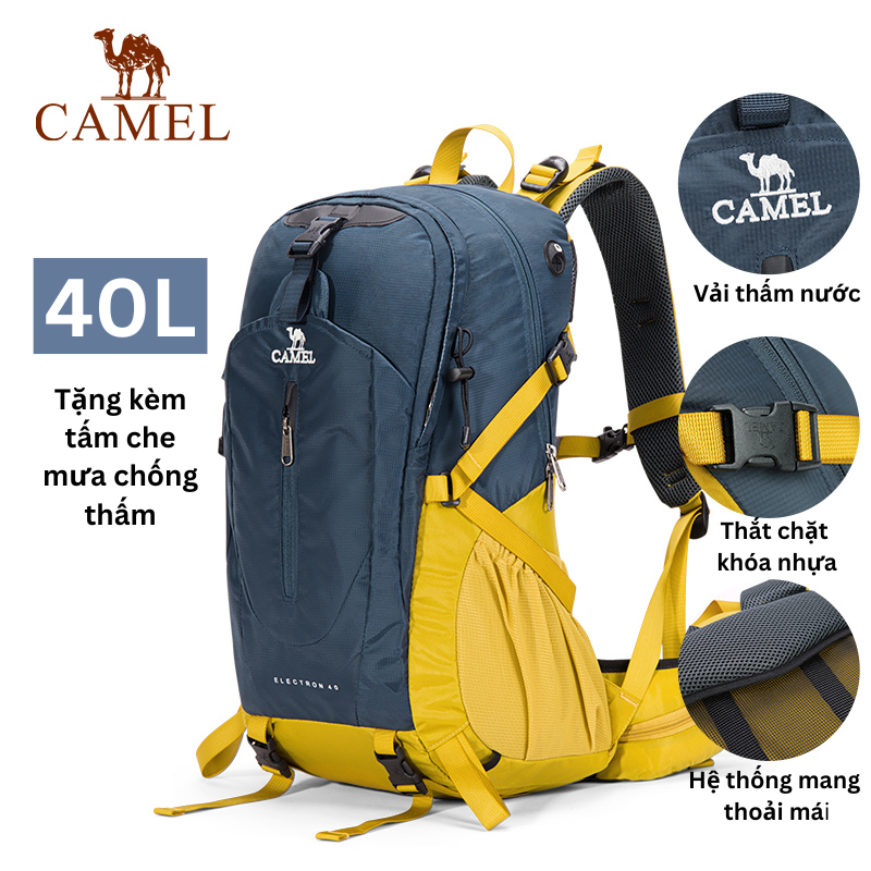 Ba Lô Ngoài Trời Chống Mòn CAMEL CROWN 40L Túi Thể Thao Du Lịch Leo Núi Cắm Trại Đi Bộ Đường Dài
