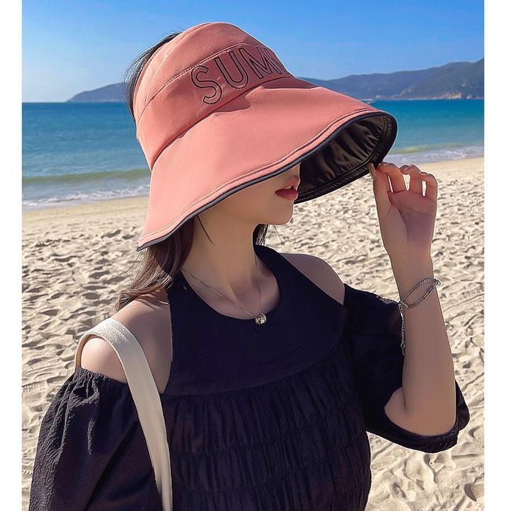 Mũ tai bèo rộng vành chống nắng tia UV hở chóp đi biển du lịch thời trang cao cấp nữ TB35