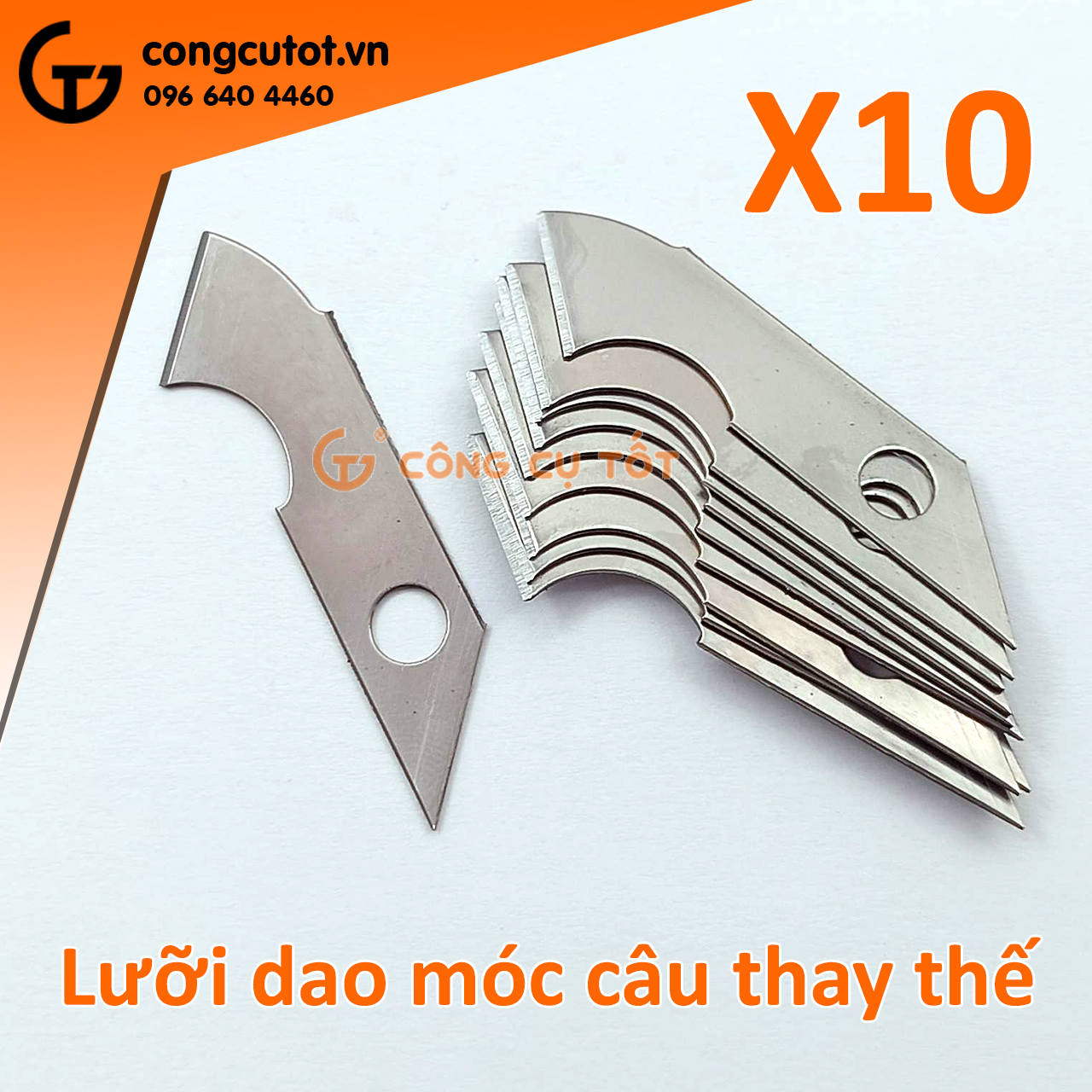 Hộp 10 lưỡi dao rọc móc câu