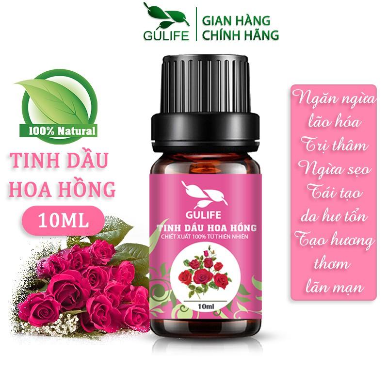 Tinh dầu Hoa Hồng GULIFE Chiết Xuất Từ Thiên Nhiên - Thơm Phòng, Thư Giãn &amp; Tăng Khoái Cảm