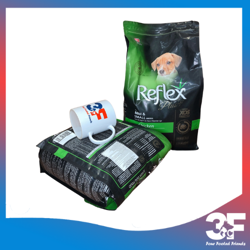 Thức ăn hạt chó Reflex Plus Mini &amp;amp; Breeds Vị Gà Cho Chó Con Bao 3KG - Bao Bì Chính Hãng