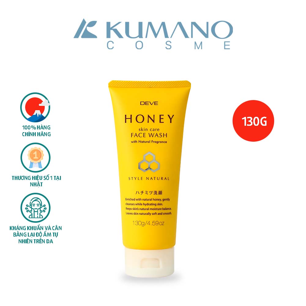 Sữa Rửa Mặt Chiết Xuất Mật Ong Làm Sạch Dưỡng Ẩm Deve Honey Face Wash (130g)