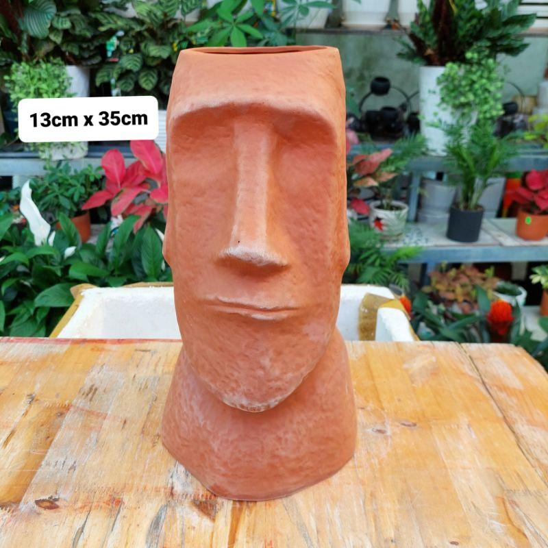 Chậu đất nung Bình Dương, Mr Moil, miệng chậu 13cm, chiều cao 35cm