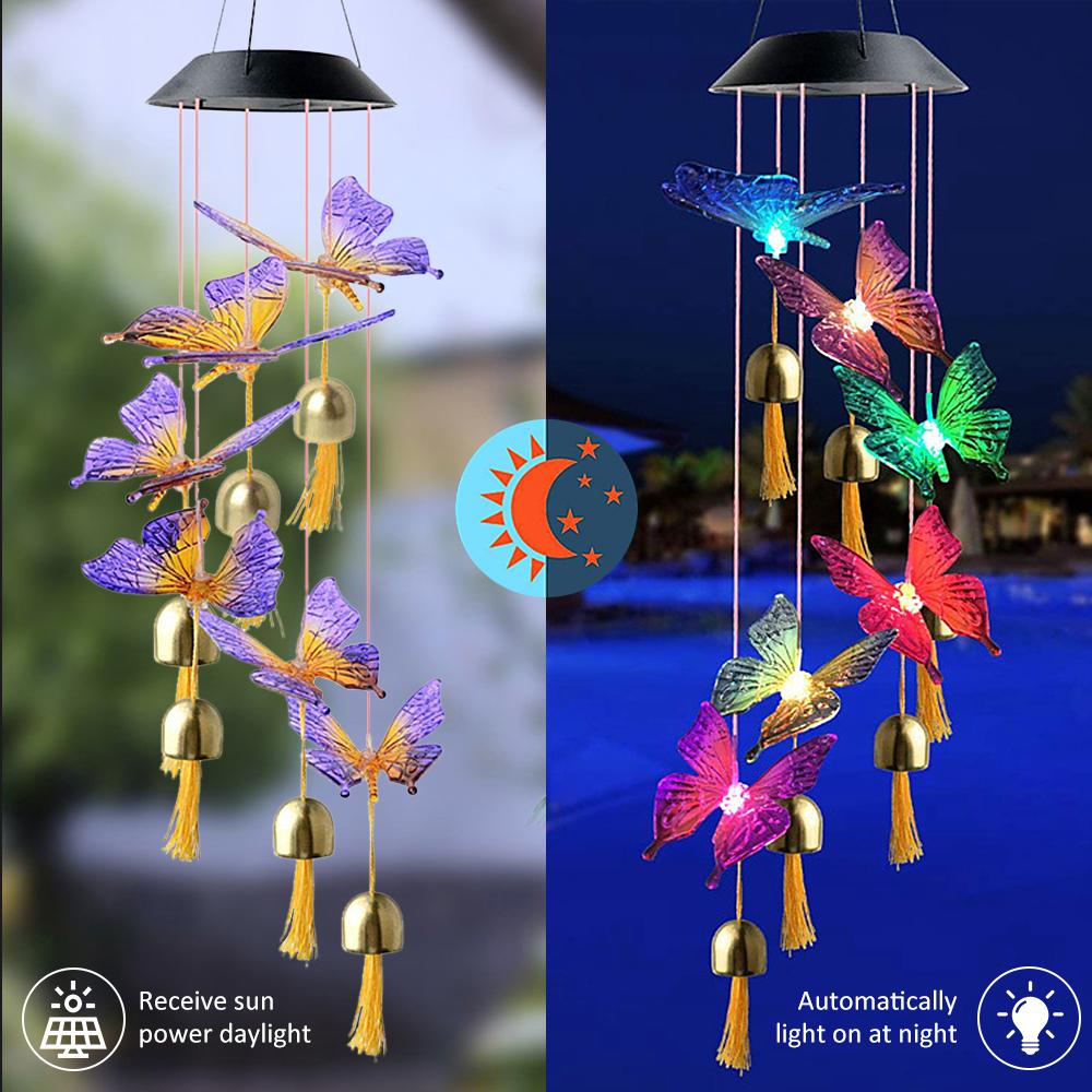 Đèn treo chuông gió năng lượng mặt trời cho cửa sổ sân vườn nhà