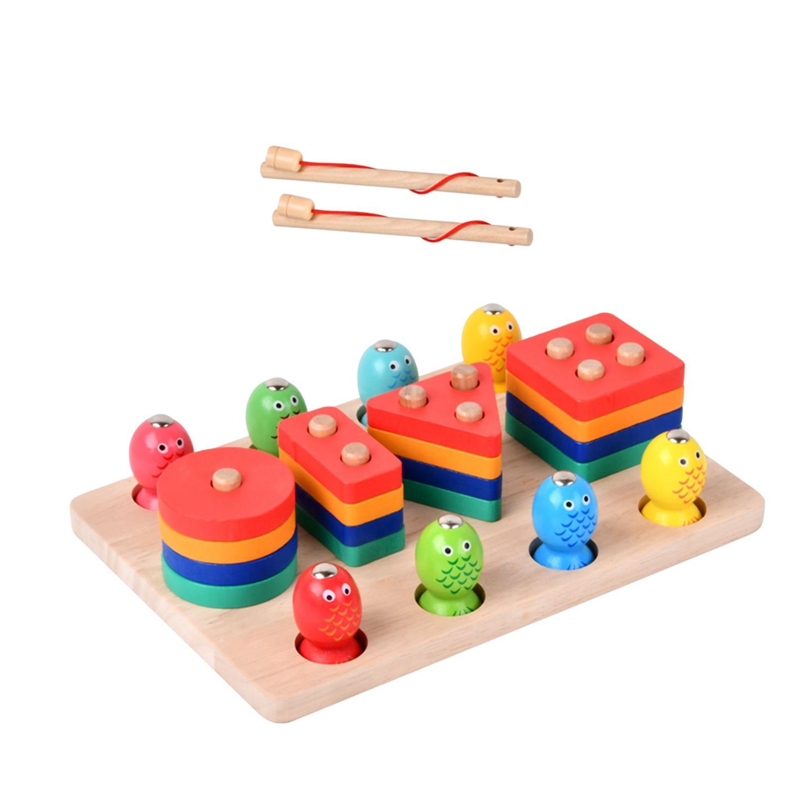 Wooden Sorter Stacking Toy Develop Fine Motor Skill for Toddlers Kids