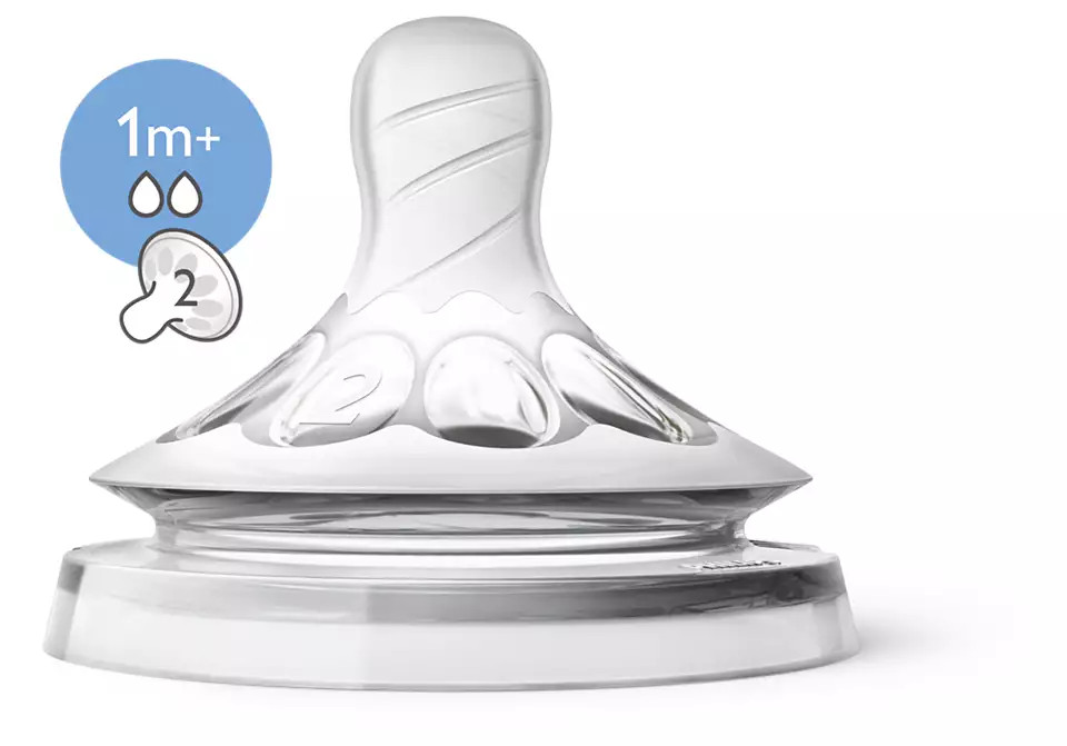 Vỉ 2 Núm Ty Silicone Philips Avent Mô Phỏng Tự Nhiên Số 2