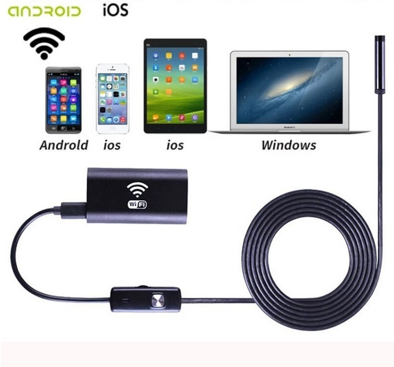 Camera nội soi chống nước dây 3,5 mét WIFI IOS,Android Endoscope YPC Ø8mm HD720p