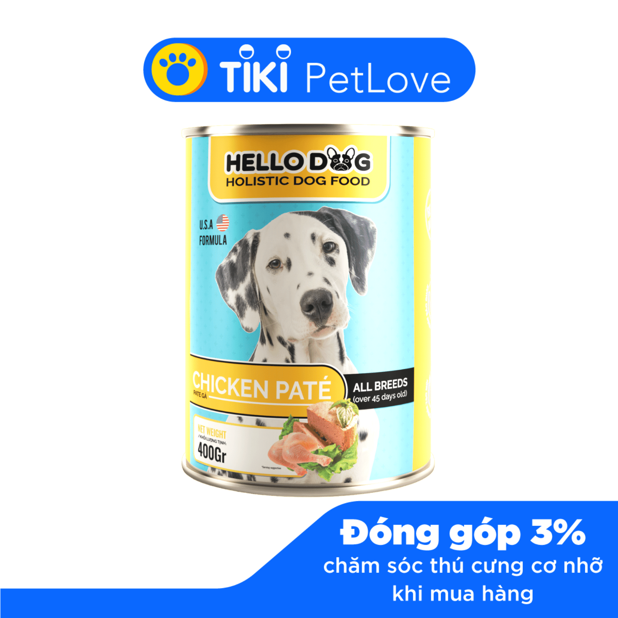 Pate Tươi Cho Chó Vị Gà - Hello Dog Chicken Pate 400G
