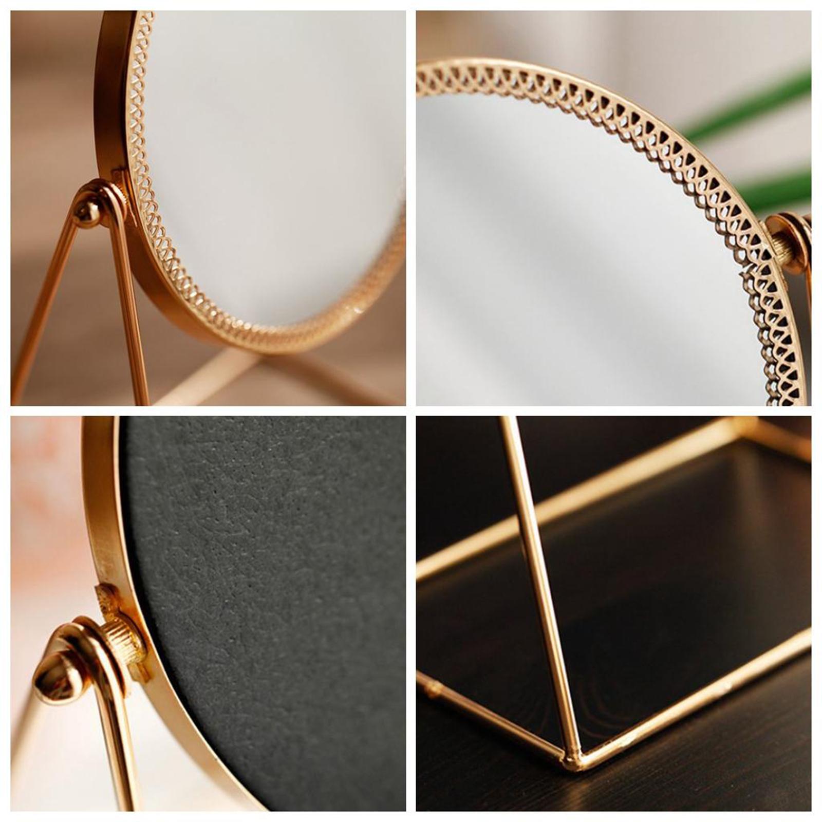 Metal Makeup Mirror Desk Vanity Mirror Cosmetic Mirror for Washrooms Living Rooms and More