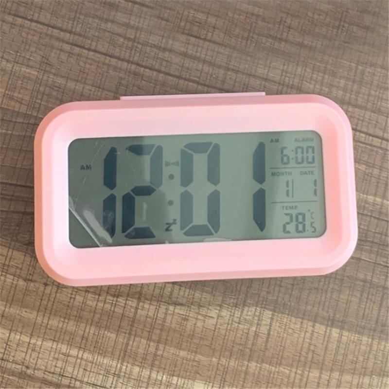 Time and Temperature Digital Table Snooze Alarm Clock Children Wake Up Kids Alarm Clock Night Light for Children Desk Clock