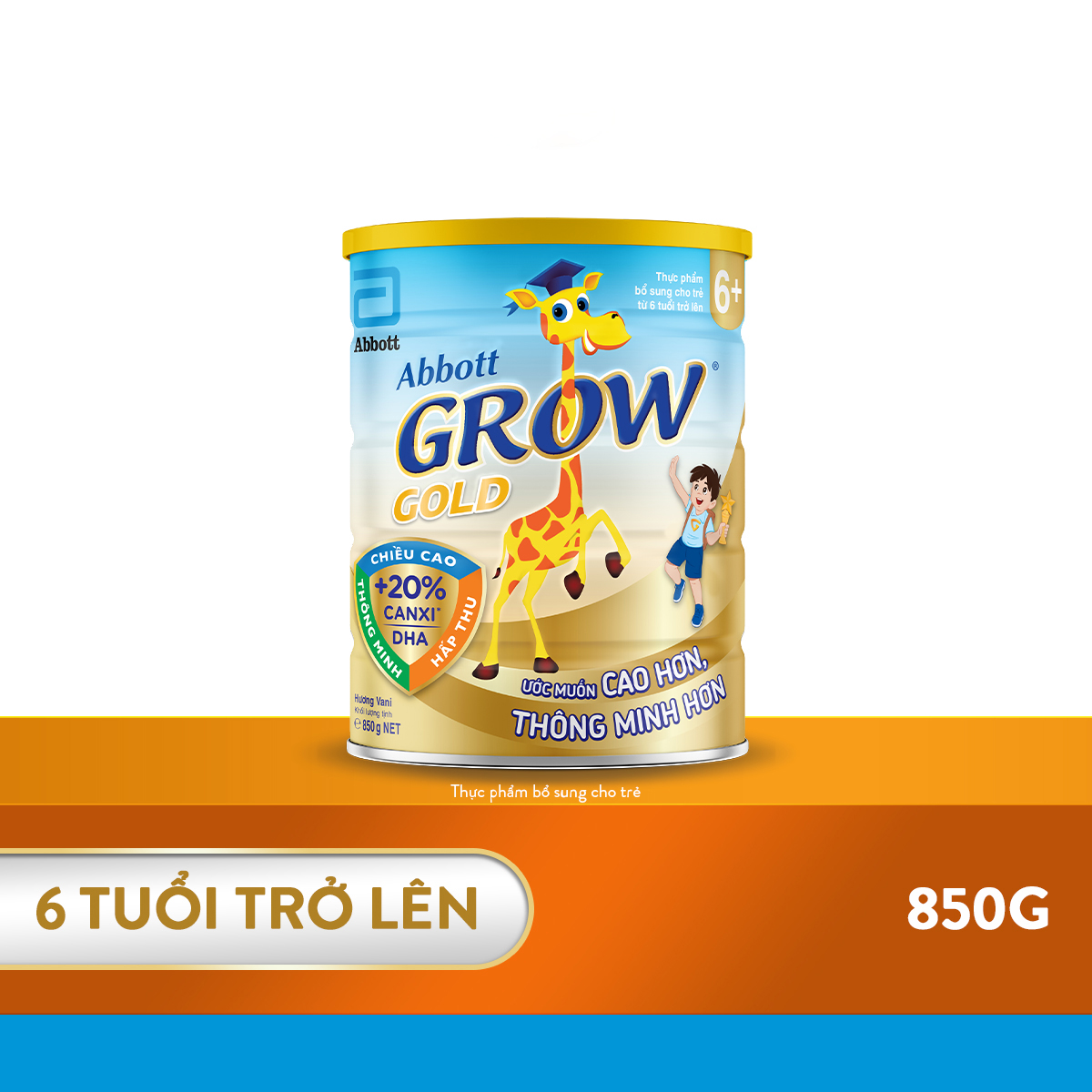 1 Lon Grow 6+ 850g tặng 01 Summer towel (Khăn choàng cho bé)