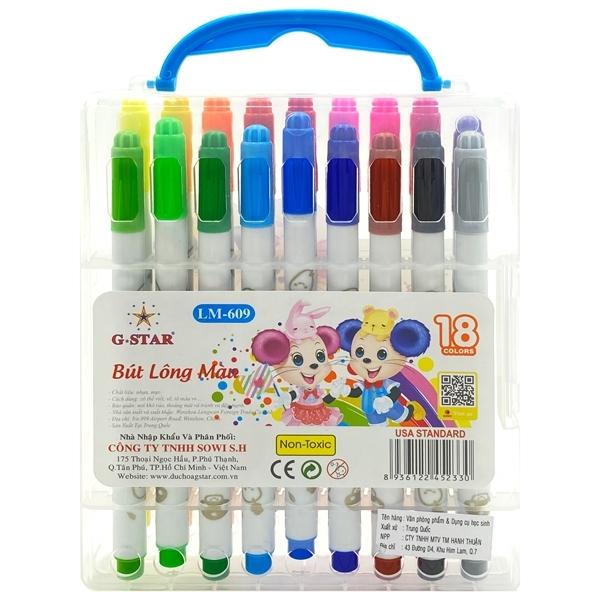 Hộp 18 Bút Lông Màu Gstar 609-18